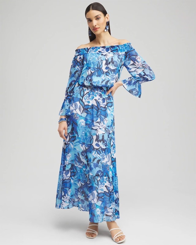 Chiffon Floral Maxi Dress - image 1